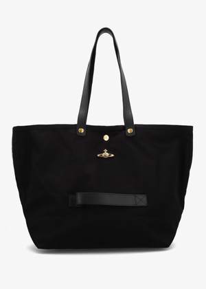 Unisex Utility Black Gold Hardware Shopper Bag
