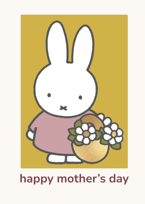 Miffy Holding A Basket Of Flowers Mother's Day Card
