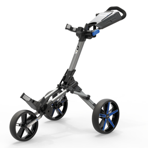 Powakaddy Micra Golf Push Trolley - Gun Metal & Blue