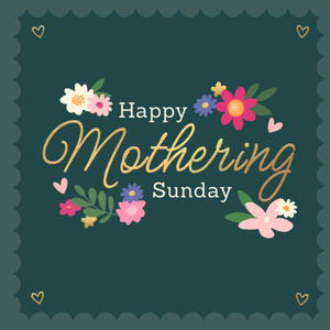 Moonpig Floral Typographic Happy Mothering Sunday Mother's Day Card