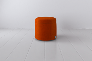 Storage 03 - Small Round Storage Ottoman - Velvet Paprika