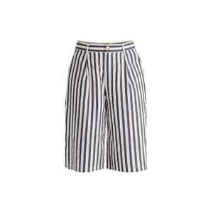 Striped Bermuda Shorts In Cream And Black (L)
