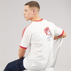 adidas Originals Mens X Made By Nelson Back Graphic California T-Shirt Cloud White
