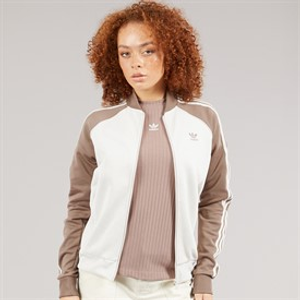 adidas Originals Womens Adicolour Classics Superstar Track Jacket Wonder White/Trace Brown