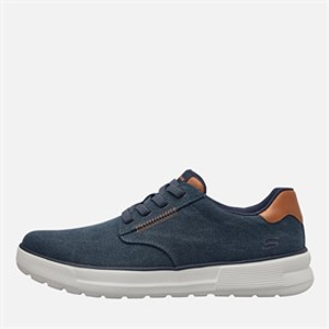 SKECHERS Mens Beckett Jojo Canvas Shoes Navy Canvas