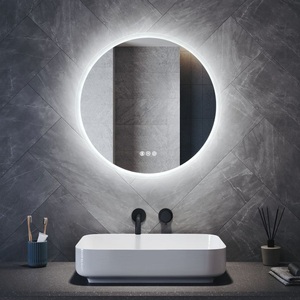 ELEGANT 600mm Bluetooth Round Bathroom Mirror with Anti-Fog, Touch Sensor