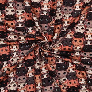 Tissu jersey imprimé - Chats