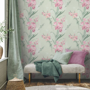 Belgravia Decor Thalia Floral Sage/Pink Wallpaper - 768