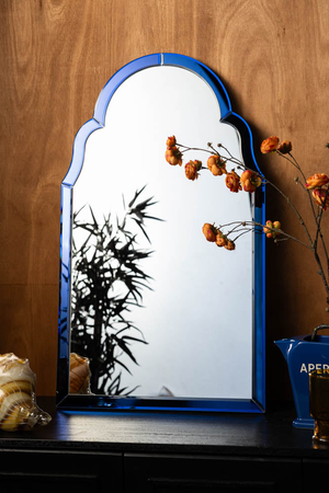 Sapphire Blue Moroccan-Style Wall Mirror