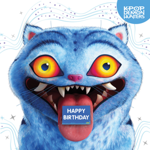 Netflix Kpop Demon Hunters Derpy The Cat Happy Birthday Day Card