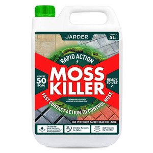 Jarder Rapid Action Moss Killer for Patios, Roofs and Driveways 5L