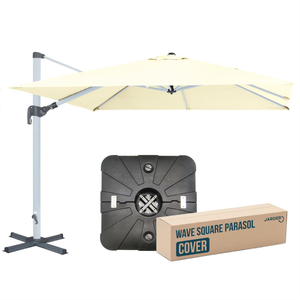Wave Borde Luxury 3 Metre Cantilever Parasol and Base