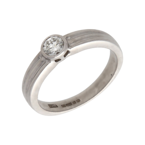 Pre-Owned 18ct White Gold 0.25ct Diamond Solitaire Band Ring