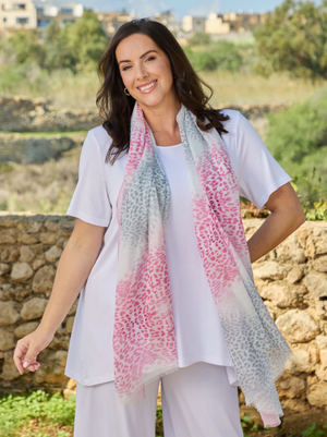 Summer Leopard Print Scarf - Pink