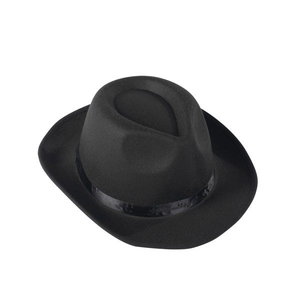 Black Wool Felt Gangster Hat