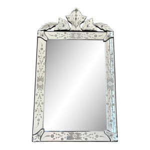 Vintage Mid Century Venetian Etched Wall Mirror