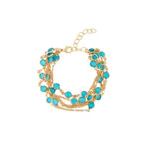 Glass Multi Layer Blue Bracelet (one size)