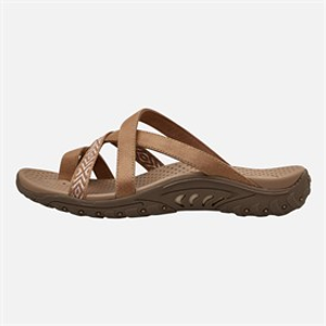 SKECHERS Womens Reggae Timeless Summer Sliders Chestnut