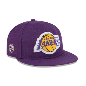 LA Lakers NBA Chenille Woven Purple Retro Crown 9FIFTY Adjustable Cap