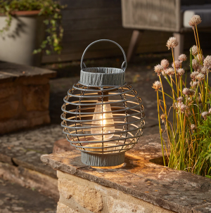 Terra Rattan Lantern - Grey