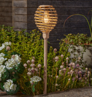 Lumina Faux Rattan Stake Lights - 2 Pack