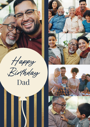 Happy Birthday Dad Collage Photo Upload Card