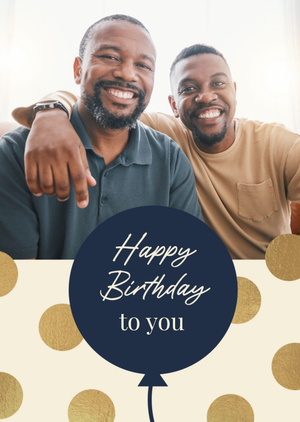 Gold Spots Happy Birthday To You Photo Upload Card