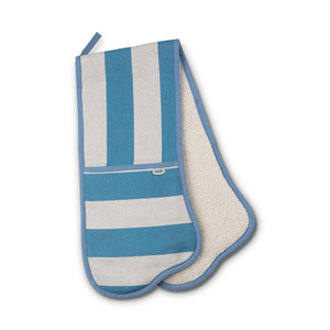 AGA Marina Blue Stripe Double Oven Glove