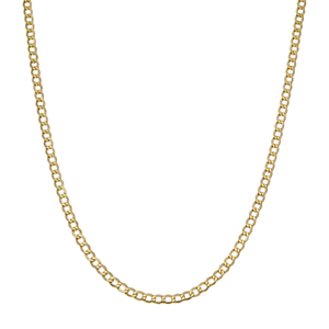 New 9ct Yellow Gold 20" Hollow Curb Chain Necklace