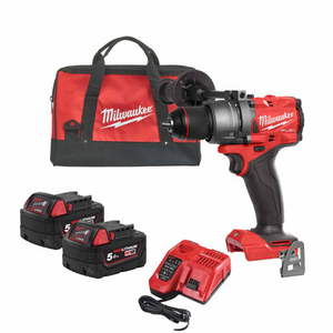 Milwaukee M18 FPD3-502B 18V Fuel Percussion Drill with 2x 5.0Ah Batteries, Charger & Contractor Bag