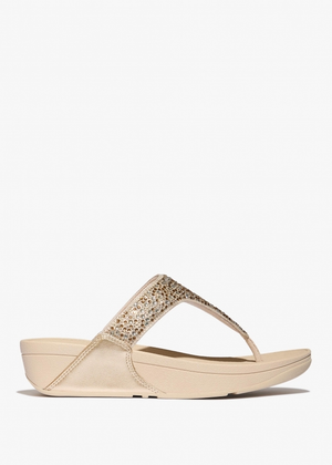 Lulu Crystal Platino Toe Post Sandals