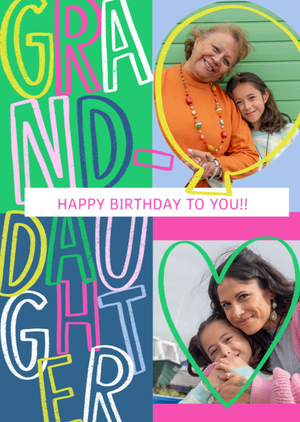 Granddaughter Happy Birthday To You Photo Upload Card