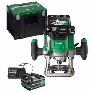 HiKOKI M3612DA MultiVolt 36V Brushless 1/2" Variable Speed Router with 2x 2.5Ah MultiVolt Batteries, Charger  Case