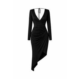Coco Backless & Bra Friendly Blazer Style Midi Dress-Black (S)