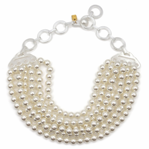 Juliette Multi Strand Pearl Resin Necklace (one size)