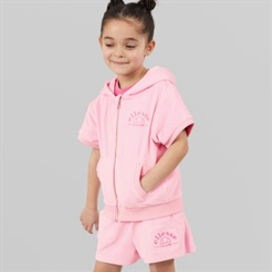 Ellesse Girls Valentina Velour Hoodie And Shorts Set Light Pink 808