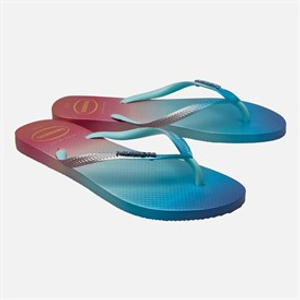 Havaianas Womens Slim Gradient Sunset Flip Flops Blue/Multi
