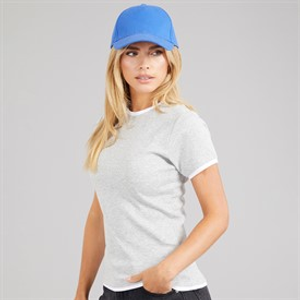 Brave Soul Womens Athena Double Layered T-Shirt Silver Grey Marl/White