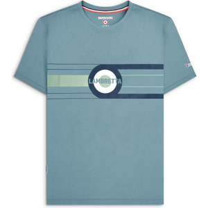 Lambretta Mens Target Band Short Sleeve T-Shirt - XL / Smoke Blue