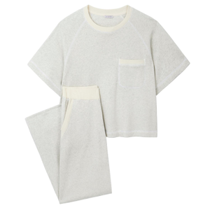 Cream Marl Organic Cotton Sweatshirt & Joggers Set (L)