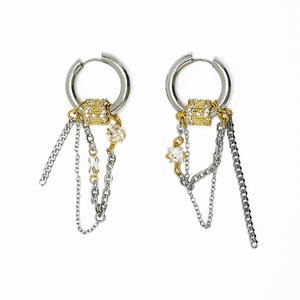 Interference Chain Hoop Earrings (one size)