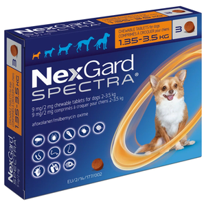 NexGard Spectra Chewable Tablets for Extra Small Dogs (3 Tablets)