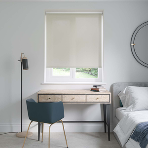 No Drill Gemini White Roller Blinds: 790mm x 790mm Recess