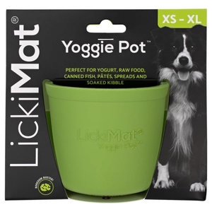 LickiMat Yoggie Pot Slow Feeder Dog Bowl - Colour : Green