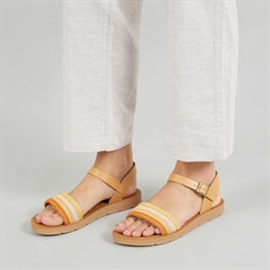 Brave Soul Womens Patti Ankle Strap Sandals Tan/Multi