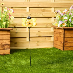 Bee Spinner Garden Stake