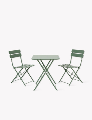 Elmley Bistro Set - Steel, Thistle Green