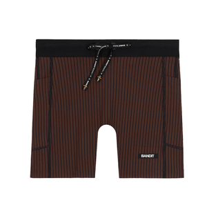 Bandit Womens Striped Cadence 5" Compression Short - Mahogany/Black - SS26