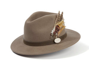 The Suffolk Fedora in Taupe (Bronze Feather)