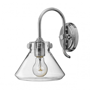 HK-CONGRESS1-A-CM Congress 1 Light Clear Glass Wall Light Chrome